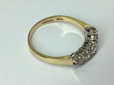 Lot 79 - QVC; A CZ Set Five Stone Ring, the graduated...