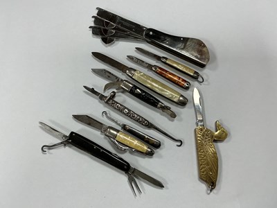 Lot 321 - Collection Of Nine Folding Pocket Knives,...