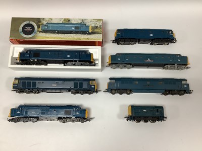Lot 318 - Seven 00 gauge BR blue diesel locomotives: a...