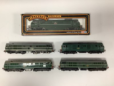 Lot 316 - Five 00 gauge BR green diesel locomotives: a...