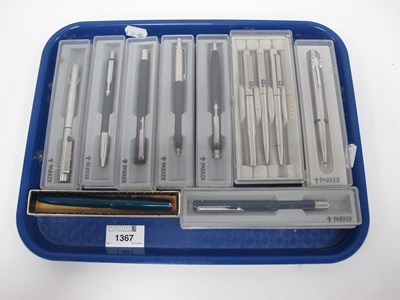 Lot 1367 - A large collection of boxed Parker pens,...