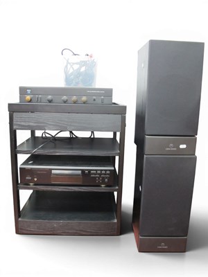 Lot 652 - Hi-Fi Separates with display shelving,...