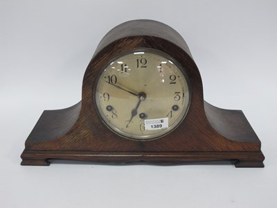 Lot 1389 - A Nelson Hat style mantle clock with Garrard...