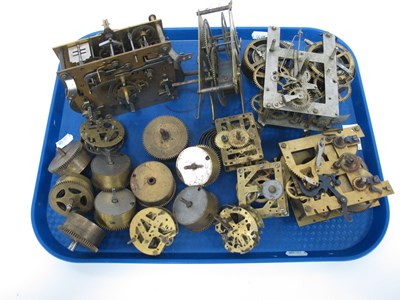 Lot 1368 - Clock parts for spares and repairs, four large...