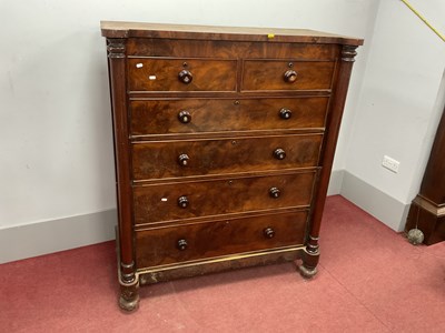 Lot 1549 - XIX Century Mahogany Straight Fronted Chest of...