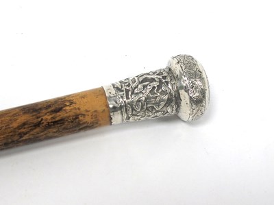 Lot 1307 - A Middle Eastern Silver Topped walking stick...