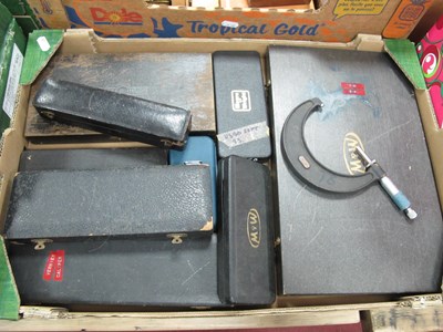 Lot 1111 - Moore and Wright Micrometers six boxed...