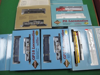 Lot 601 - Five Proto 2000 HO Gauge U.S.A. Outline Diesel...