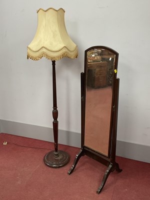 Lot 1511 - Oak Standard Lamp, circa 1920s with fluted and...