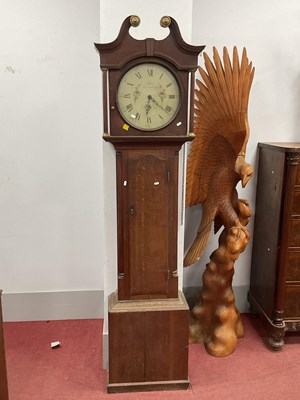 Lot 1546 - XVIII Century Oak Longcase Clock, with painted...