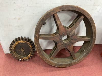 Lot 1515 - Large Wooden Wheel, 80cm diameter, smaller...