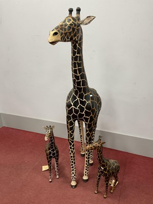 Lot 1554 - Two Besmo Handmade Recycled Paper Giraffes,...