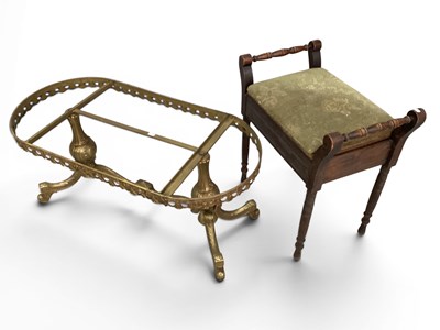 Lot 1520 - Italian Gilt Metal Table Base, 96m wide....