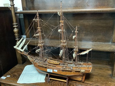 Lot 1499 - A Vintage HMS Bounty 1988 Teak Ship Model,...