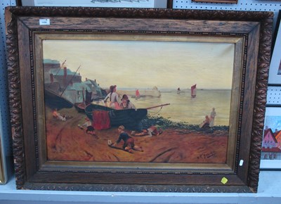 Lot 1456 - G.F. Applewhite, Figures on Beach, oil on...