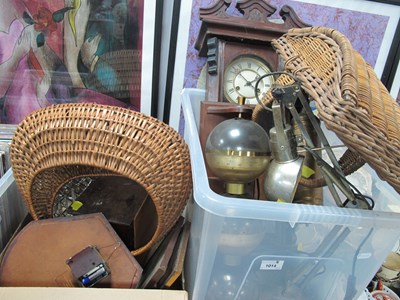 Lot 1014 - Viennese Clock, wicker baskets, thermometer,...