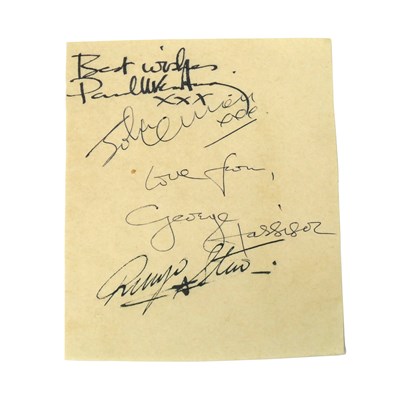 Lot 858 - The Beatles - Full Set Of Original Signatures...