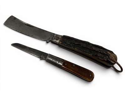 Lot 379 - T.Turner Sailors Knife, stag scales, 21cm open...