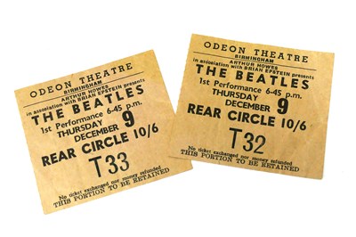 Lot 879 - A Pair of Beatles Concert Ticket Stubs from...