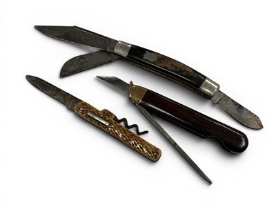 Lot 380 - Three Folding Pocket Knives, Premium Stock...