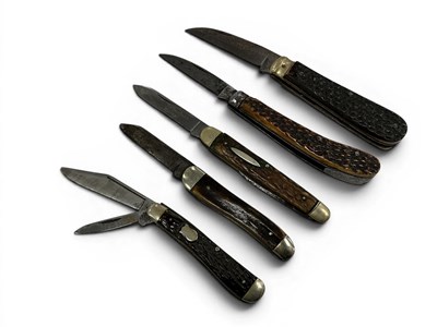 Lot 375 - Collection Of Five Folding Pocket Knives,...