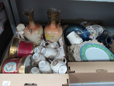 Lot 1078 - XIX Century Vases (damages), stands,...