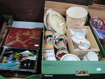 Lot 1063 - Ceramics and lacquer ware, including two...