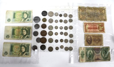 Lot 1284 - Coins and banknotes, including Bank of England...