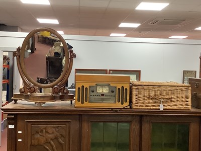Lot 1489 - Wicker Picnic Hamper, XIX Century mahogany...