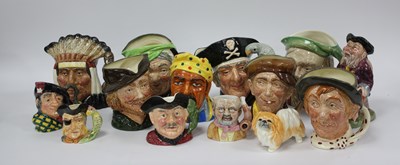 Lot 1256 - Six Large Doulton Character Jugs, Beswick...