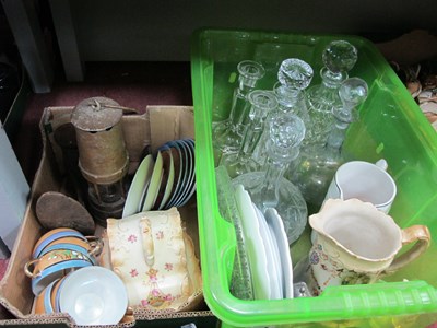Lot 1090 - Miner's Lamp, shoe last, decanters, ceramics,...