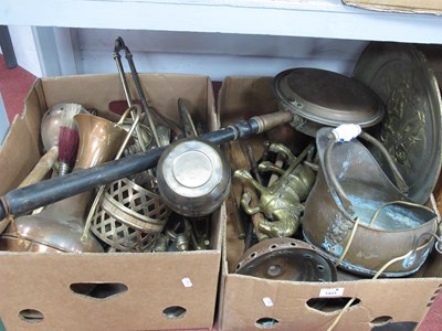Lot 1423 - Copper Posser Sticks, bed pan, other copper...