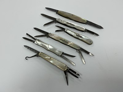 Lot 406 - Collection Of Six Multi Blade Folding Pocket...