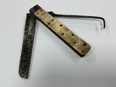 Lot 387 - Large Un-named Pocket Knife Saw Blade and Pick,...
