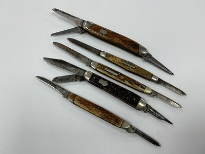 Lot 418 - Five Folding Pocket Knives, Taylor Sheffield,...