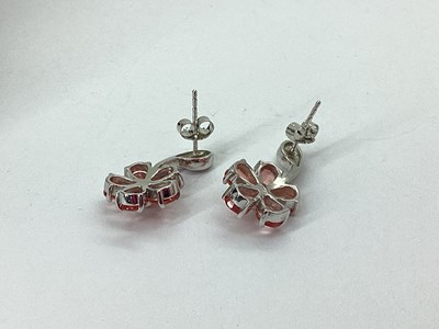 Lot 72 - A Pair of Decorative 18ct White Gold Floral...