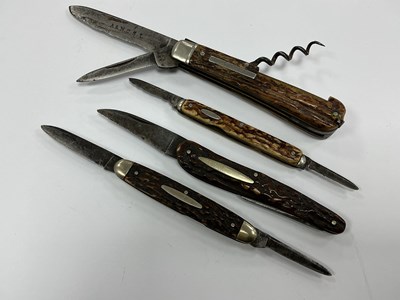 Lot 407 - Four Folding Pocket Knives, Rodgers and Son,...