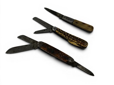 Lot 386 - Sheffield and Greydon Knife, stag scales, two...