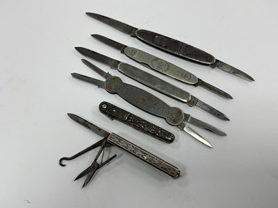 Lot 403 - Six Vintage Folding Pocket Knives, 1902 Royal...
