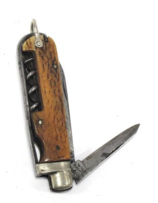Lot 513 - G. Butler Sportmans Knife, stag scales, 9cm.
