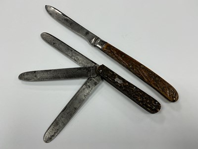 Lot 424 - Two Folding Pocket Knives, Rodgers, stag...