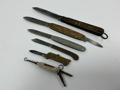 Lot 400 - Six Vintage Folding Pocket Knives, including...