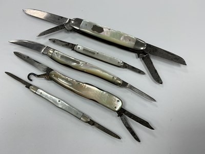 Lot 422 - Collection Of Five Multi Blade Folding Pocket...