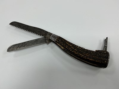 Lot 516 - Pruner Style Knife, one blade, saw and nail...
