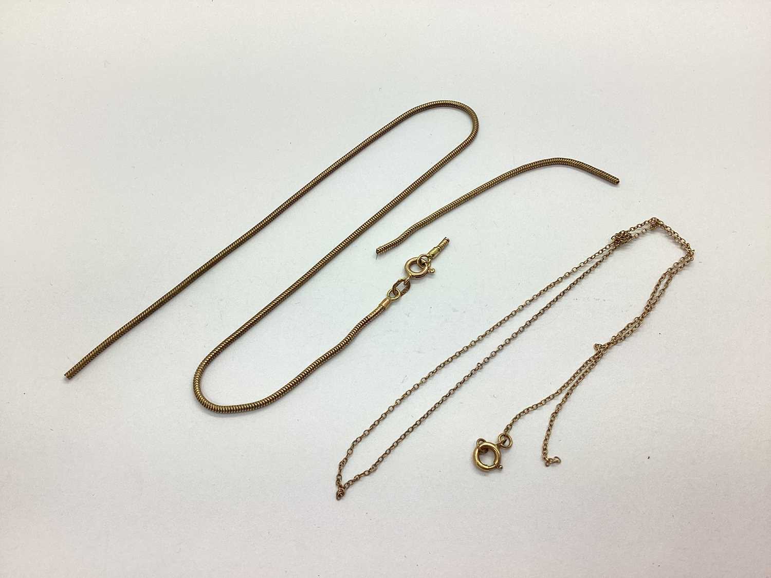 Lot 85 - A 9ct Gold Smooth Link Chain, (broken).