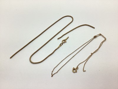 Lot 85 - A 9ct Gold Smooth Link Chain, (broken).