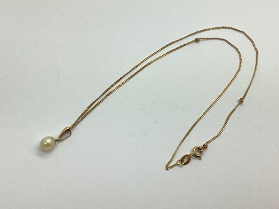 Lot 60 - A Dainty Pearl Pendant, (indistinctly stamped)...