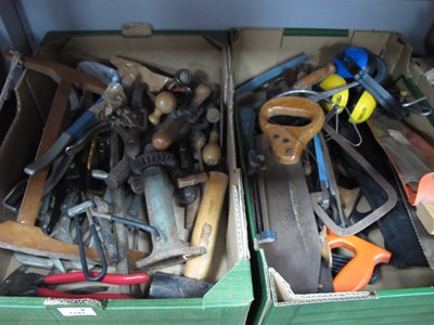 Lot 1141 - Lump Hammer, other tools, tennon saw, hacksaw,...