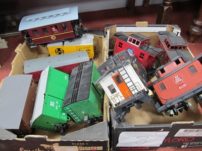 Lot 348 - Ten Items of 'G' Gauge Unboxed Rolling Stock,...
