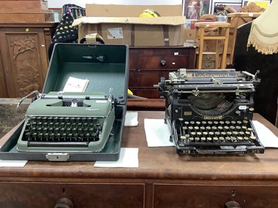 Lot 1523 - Underwood, Standard No 5 Typewriter, together...
